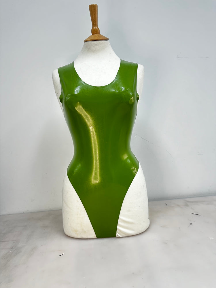 Green Latex body suit - one off sample.