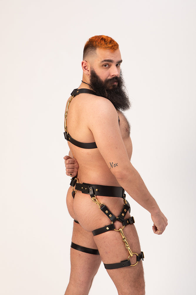 
                  
                    Load image into Gallery viewer, Thong, Body Harness and Leg Harness Bundle  | Leather
                  
                