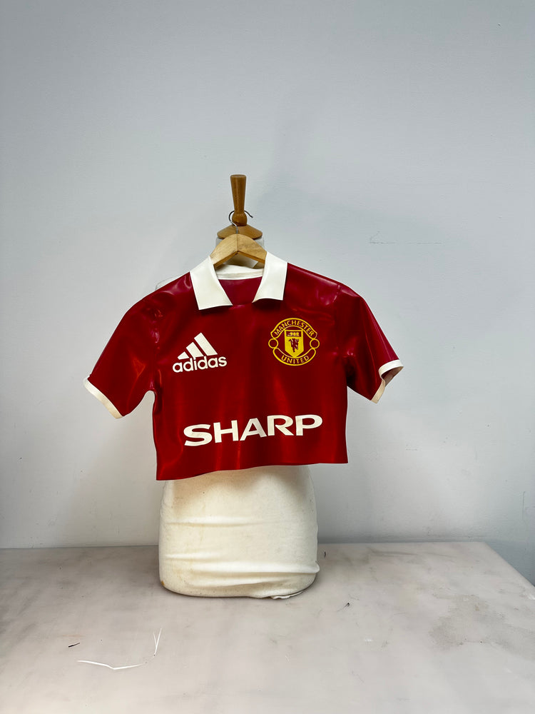 Latex Cropped Manchester United Top - Small