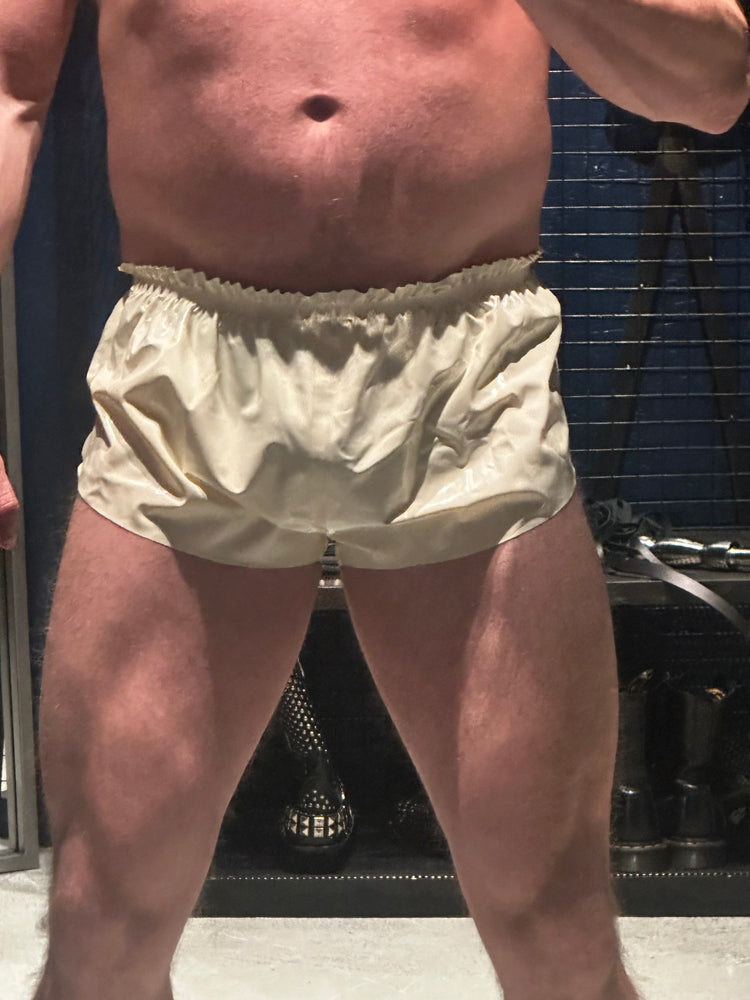 White latex booty shorts - Medium