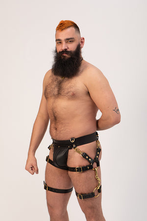 
                  
                    Load image into Gallery viewer, Thong and Leg Harness Bundle  | Leather
                  
                