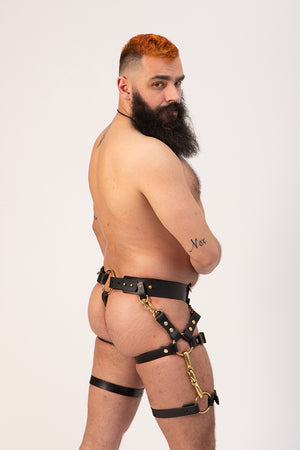 
                  
                    Load image into Gallery viewer, Thong and Leg Harness Bundle  | Leather
                  
                