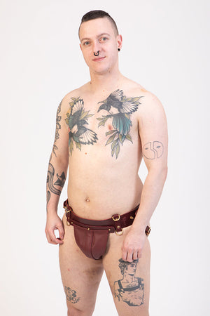 
                  
                    Load image into Gallery viewer, Peach | Leather Jockstrap
                  
                