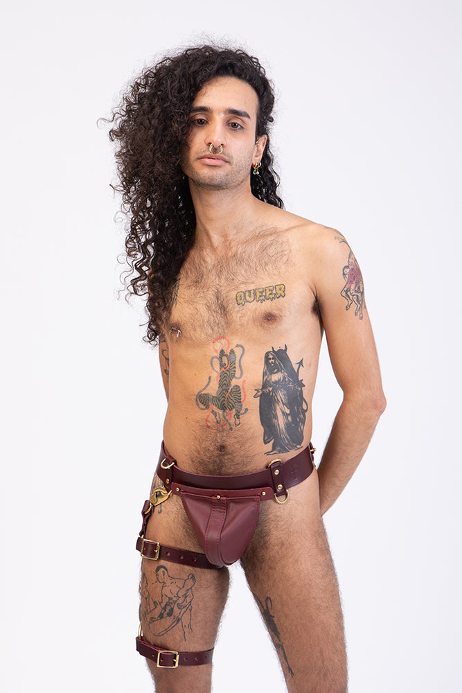 
                  
                    Load image into Gallery viewer, Thong and Leg Harness Bundle  | Leather
                  
                