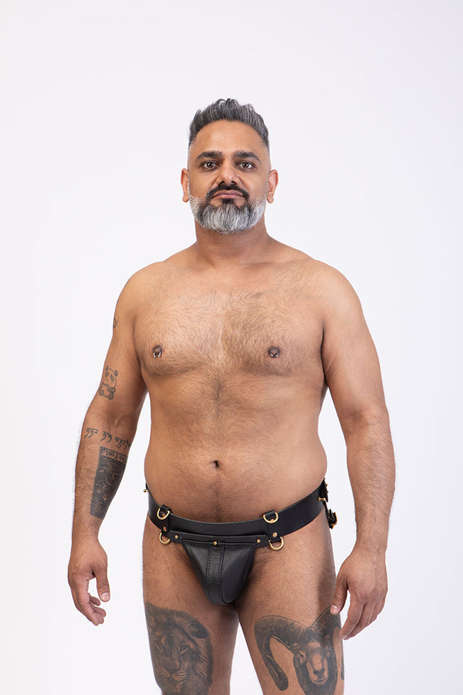 
                  
                    Load image into Gallery viewer, Peach | Leather Jockstrap
                  
                